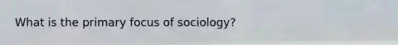 What is the primary focus of sociology?