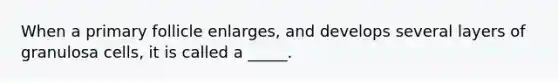 When a primary follicle enlarges, and develops several layers of granulosa cells, it is called a _____.