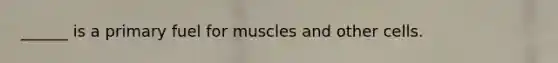 ______ is a primary fuel for muscles and other cells.