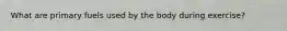 What are primary fuels used by the body during exercise?