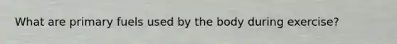 What are primary fuels used by the body during exercise?