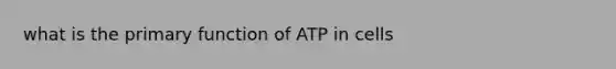 what is the primary function of ATP in cells