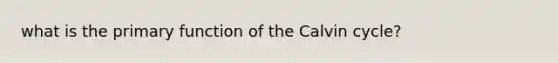 what is the primary function of the Calvin cycle?
