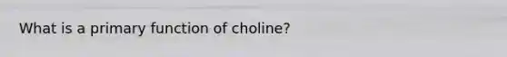 What is a primary function of choline?