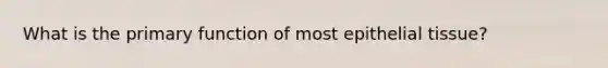 What is the primary function of most epithelial tissue?