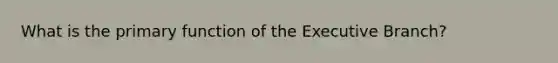 What is the primary function of the Executive Branch?