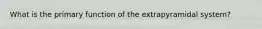 What is the primary function of the extrapyramidal system?