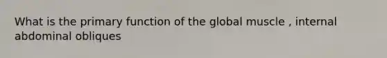 What is the primary function of the global muscle , internal abdominal obliques