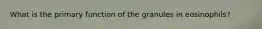 What is the primary function of the granules in eosinophils?