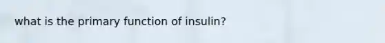 what is the primary function of insulin?