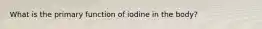 What is the primary function of iodine in the body?