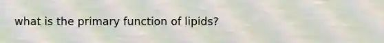 what is the primary function of lipids?