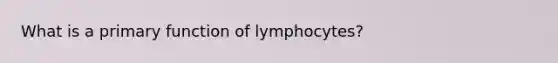 What is a primary function of lymphocytes?