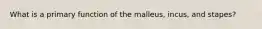 What is a primary function of the malleus, incus, and stapes?