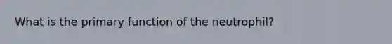 What is the primary function of the neutrophil?