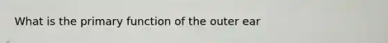 What is the primary function of the outer ear