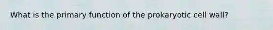 What is the primary function of the prokaryotic cell wall?