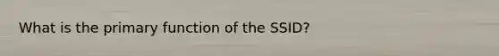 What is the primary function of the SSID?