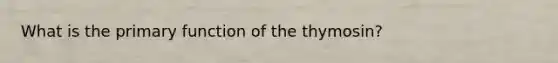 What is the primary function of the thymosin?