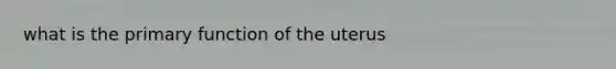 what is the primary function of the uterus