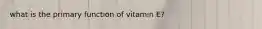 what is the primary function of vitamin E?