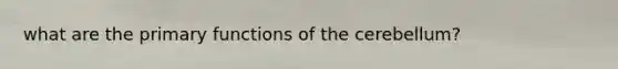 what are the primary functions of the cerebellum?