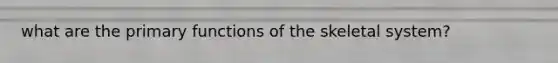 what are the primary functions of the skeletal system?
