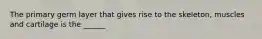 The primary germ layer that gives rise to the skeleton, muscles and cartilage is the ______