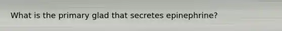 What is the primary glad that secretes epinephrine?