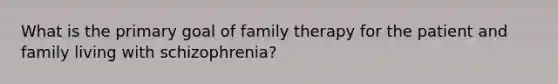 What is the primary goal of family therapy for the patient and family living with schizophrenia?