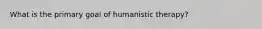 What is the primary goal of humanistic therapy?