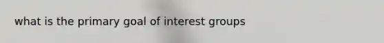 what is the primary goal of interest groups