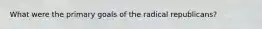 What were the primary goals of the radical republicans?