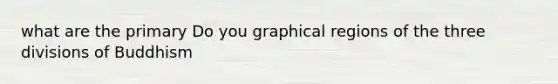 what are the primary Do you graphical regions of the three divisions of Buddhism