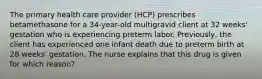 The primary health care provider (HCP) prescribes betamethasone for a 34-year-old multigravid client at 32 weeks' gestation who is experiencing preterm labor. Previously, the client has experienced one infant death due to preterm birth at 28 weeks' gestation. The nurse explains that this drug is given for which reason?