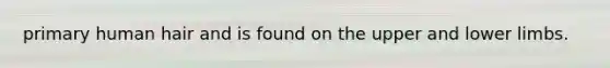primary human hair and is found on the upper and <a href='https://www.questionai.com/knowledge/kF4ILRdZqC-lower-limb' class='anchor-knowledge'>lower limb</a>s.