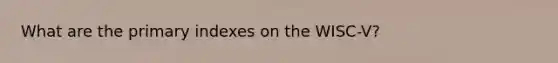 What are the primary indexes on the WISC-V?
