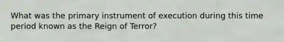 What was the primary instrument of execution during this time period known as the Reign of Terror?