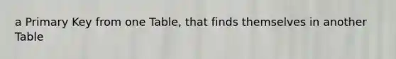 a Primary Key from one Table, that finds themselves in another Table
