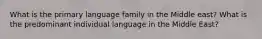 What is the primary language family in the Middle east? What is the predominant individual language in the Middle East?