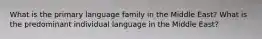 What is the primary language family in the Middle East? What is the predominant individual language in the Middle East?