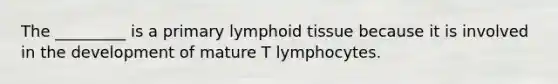 The _________ is a primary lymphoid tissue because it is involved in the development of mature T lymphocytes.