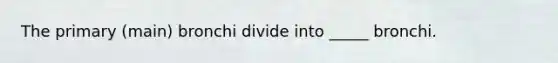 The primary (main) bronchi divide into _____ bronchi.