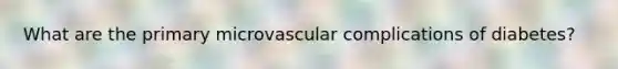 What are the primary microvascular complications of diabetes?