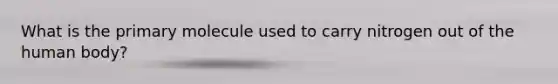 What is the primary molecule used to carry nitrogen out of the human body?