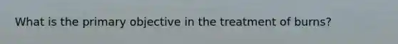 What is the primary objective in the treatment of burns?