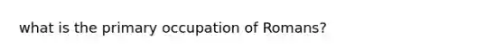 what is the primary occupation of Romans?