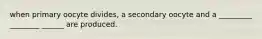 when primary oocyte divides, a secondary oocyte and a _________ ________ ______ are produced.