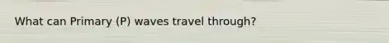 What can Primary (P) waves travel through?
