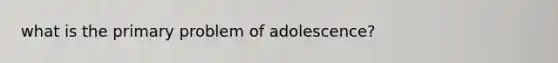 what is the primary problem of adolescence?